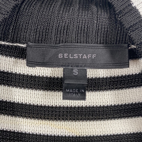 Belstaff | Black & White Striped Mock Neck, Size S - Picture 5 of 7